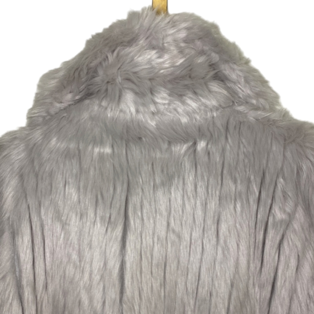 NWT | Express Faux Fur Silver | Lilac Coat - Picture 4 of 13